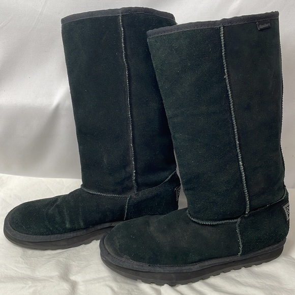 Skechers Australia Black Fur Lined Mid-Calf Winter Boots - Size 9 - Picture 5 of 12